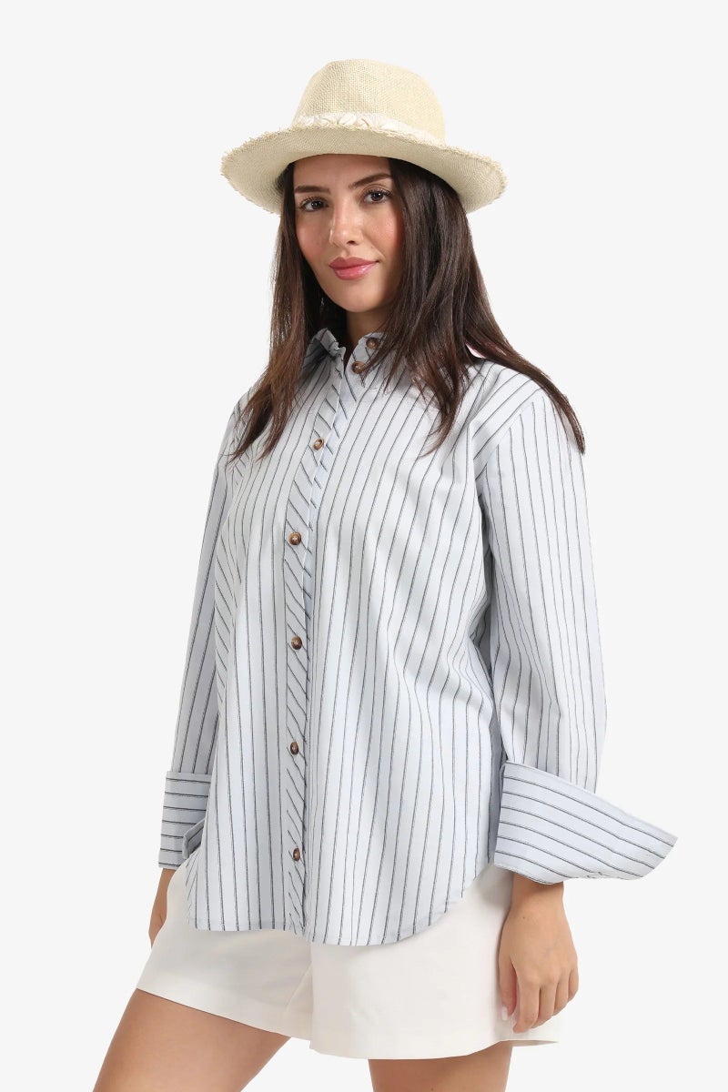 Carina Blue Striped Shirt - Image 2